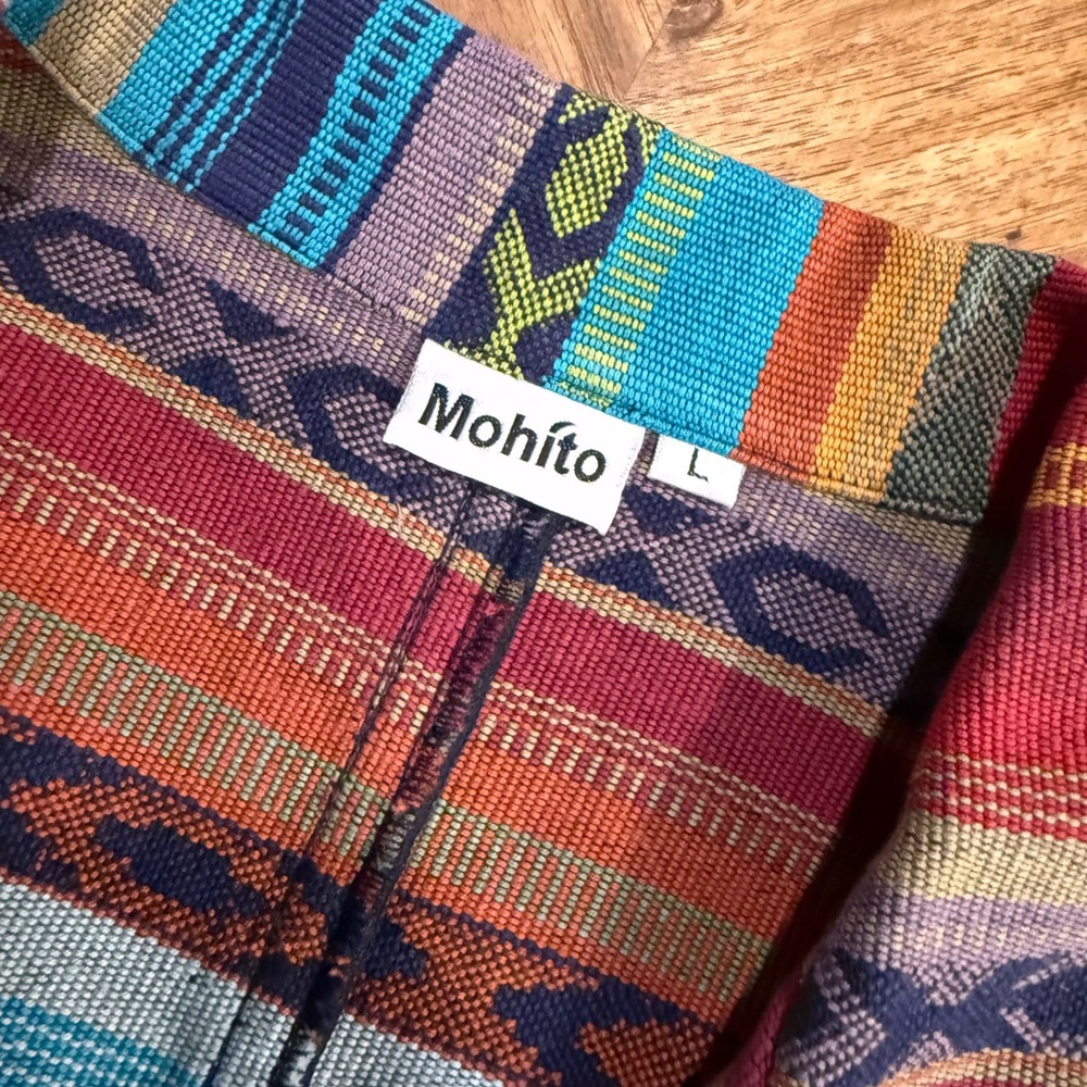 Mohito Se Dona Stripe Jacket Womens‎ Sz L Cotton Colorful Southwestern Blazer - Picture 7 of 9